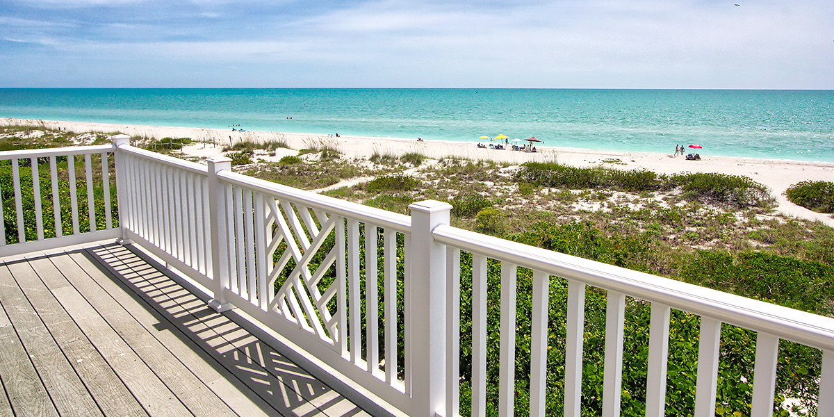 Gorgeous view from a Royal Shell beachfront Captiva vacation rental