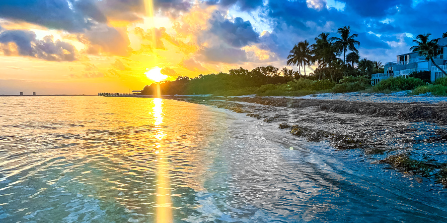 Beautiful Sanibel beach sunset.