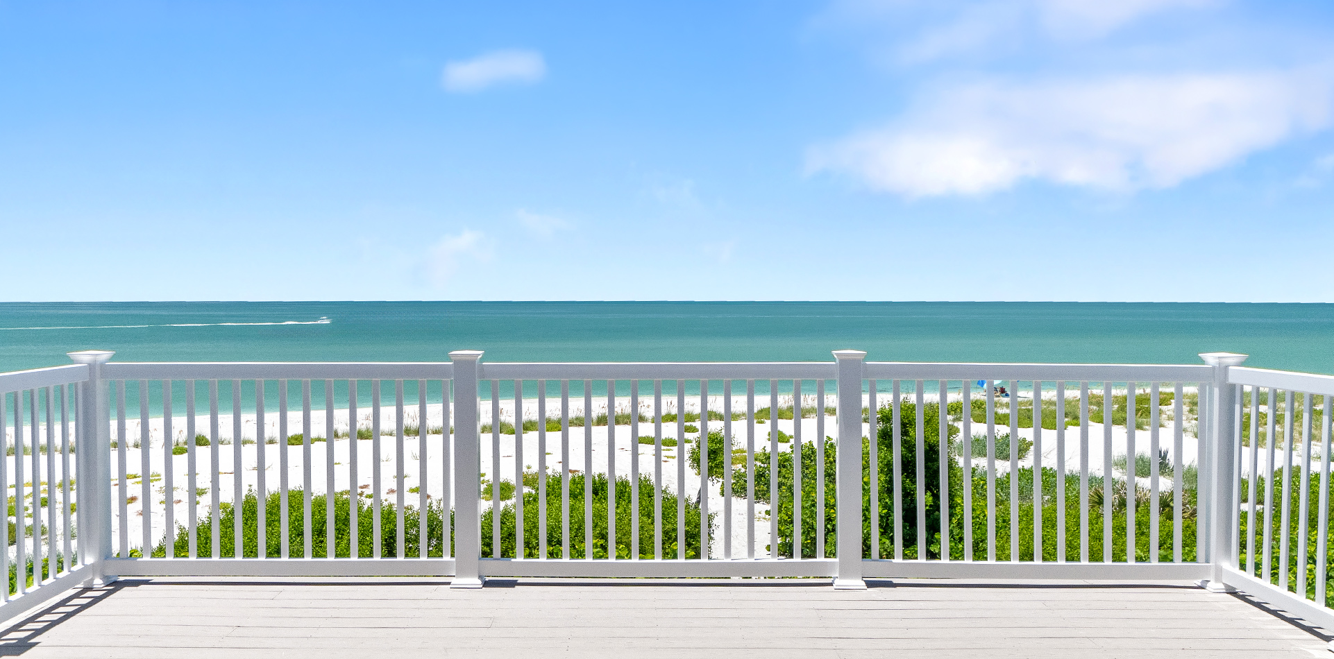 Stunning view of the beach from Gulf front balcony